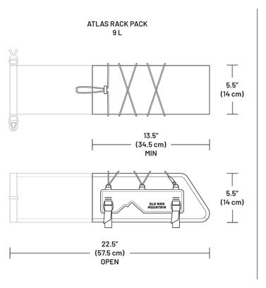 Old Man Mountain Atlas Rack Pack 9L Rear Luggage Rack Bag, Gray/Black