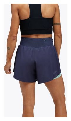 Pantalón Corto Hoka Skyglide Azul 2 en 1 para Mujer