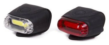 Kit d'éclairage vélo LED silicone - rouge et blanc - étanche