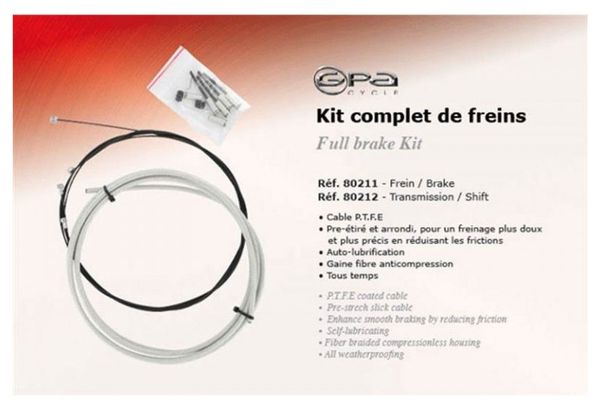 GPA CYCLE Kit Freinage Gaine  Cables et accPTFE