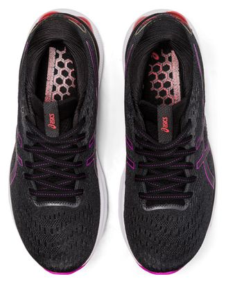 Asics Gel Nimbus 24 Running Shoes Black Purple Women's