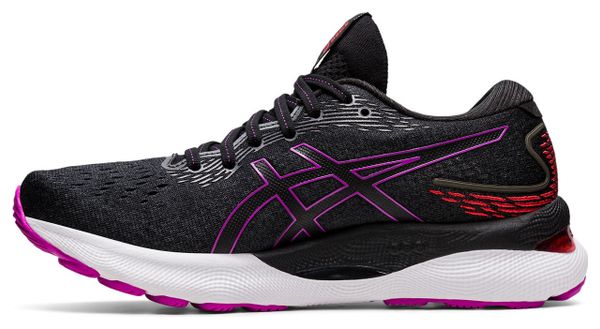Asics Gel Nimbus 24 Running Shoes Black Purple Women's