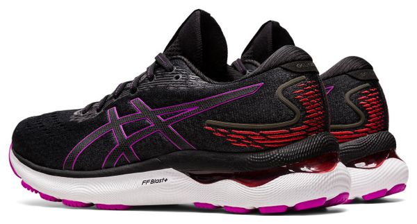Asics Gel Nimbus 24 Running Shoes Black Purple Women's