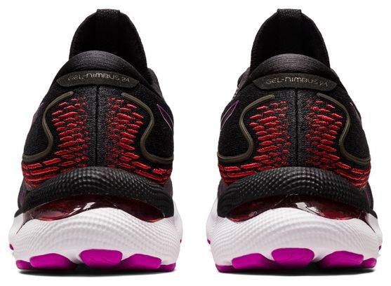 Asics Gel Nimbus 24 Running Shoes Black Purple Women's