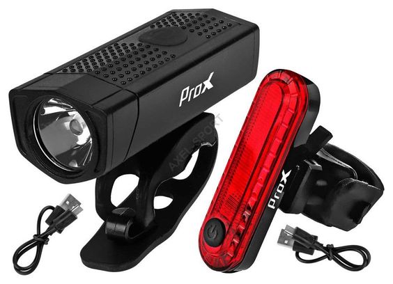 Kit d'éclairage LED pour vélo - Feu avant 300 lumens et feu arrière