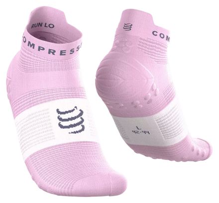 Compressport Pro Racing V4.0 Run Low-sokken, roze/wit