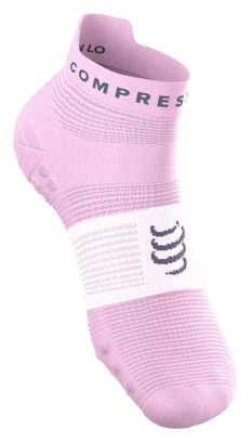 Compressport Pro Racing V4.0 Run Low-sokken, roze/wit