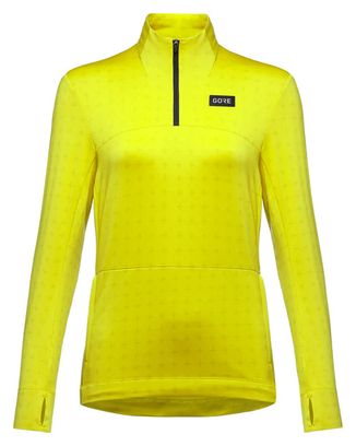 Maillot Manches Longues Femme Gore Wear Everyday Thermo 1/4-Zip Jaune Fluo