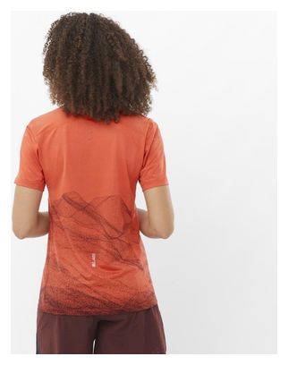 Salomon S/Lab Ultra Print rood damesshirt met korte mouwen