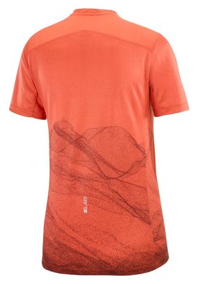Salomon S/Lab Ultra Print rood damesshirt met korte mouwen