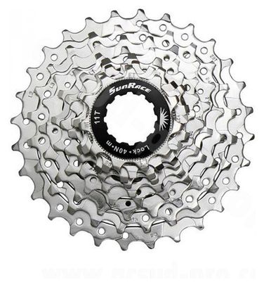 Cassette  9v. Sunrace 11-25 r91 pour Shimano route nickel