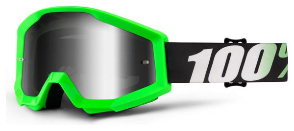 Lente 100% Strata Arkon Goggle Neon Green Frame Iridium Chrome
