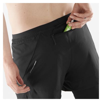 Short 2-en-1 Salomon Cross Run Noir Homme