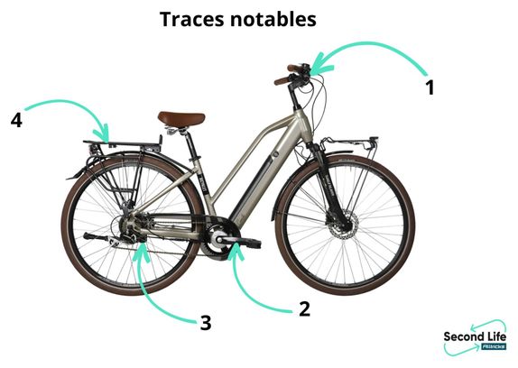 Producto renovado - Bicicleta eléctrica de ciudad Bicyklet Camille Shimano Acera/Altus 8V 504 Wh 700 mm Gris