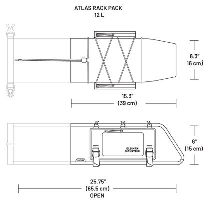 Old Man Mountain Atlas Rack Pack 12L Gepäcktasche für den Heckgepäckträger, grau/schwarz