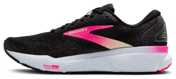 Brooks Ghost 16 Hardloopschoenen Zwart/Roze/Geel