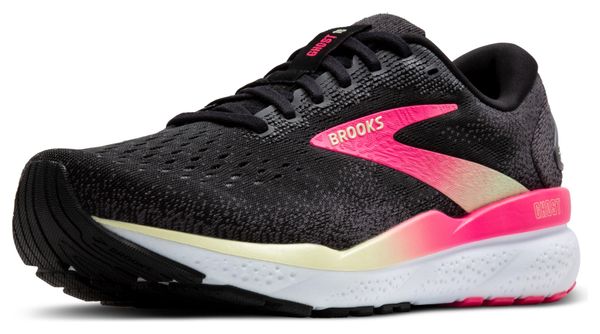 Brooks Ghost 16 Running Shoes Black/Rose/Yellow Women's