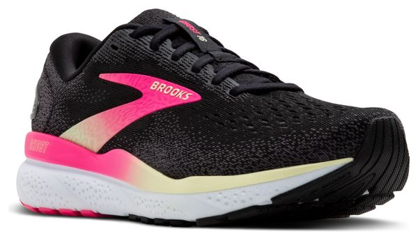 Brooks Ghost 16 Running Shoes Black/Rose/Yellow Women's