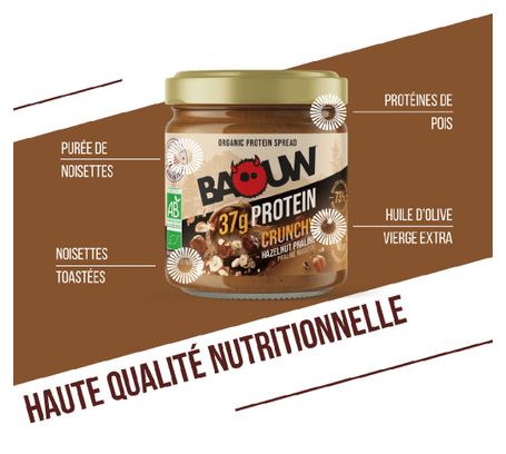 Pâte à Tartiner Baouw Protéinée Crunchy Praliné-Noisette 200g