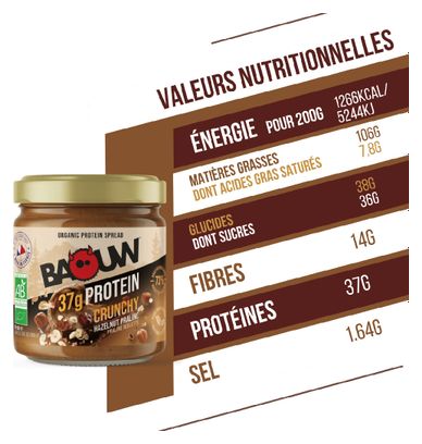 Pâte à Tartiner Baouw Protéinée Crunchy Praliné-Noisette 200g