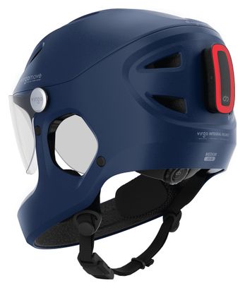 Virgo Integral Bleu - Casque Intégral Urbain avec visière et phare arrière