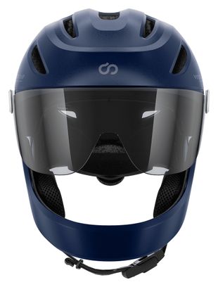 Virgo Integral Bleu - Casque Intégral Urbain avec visière et phare arrière