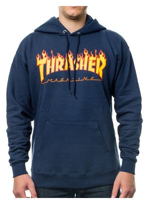 Sweat à Capuche THRASHER FLAME LOGO Bleu