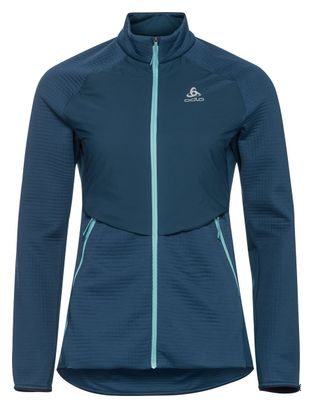 Odlo Sesvenna Hybrid S-Thermic Zip Fleece Blauw Dames