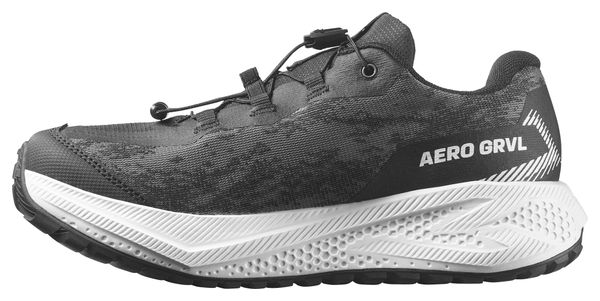 Zapatillas de running Salomon Aero GRVL impermeables, negro/blanco, para niños