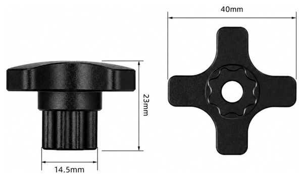 Llave Toopre Tapón de Precarga Hollowtech II Herramienta Desmontaje Instalación Biela Negro