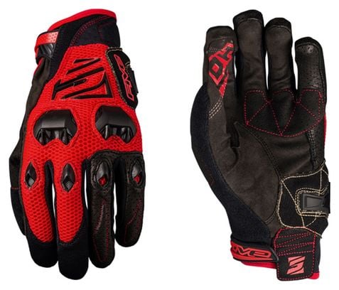 Cinco guantes largos DH rojo negro