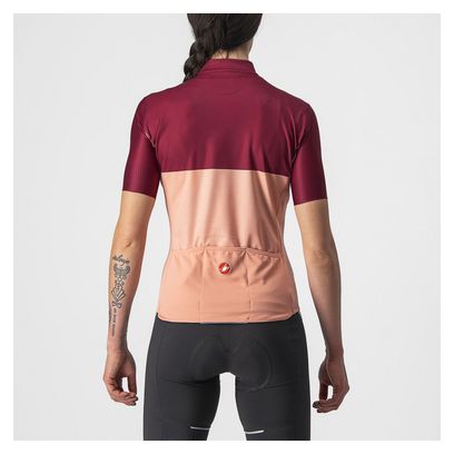 Maillot Manches Courtes Femme Castelli Velocissima Orange / Rouge Bordeaux