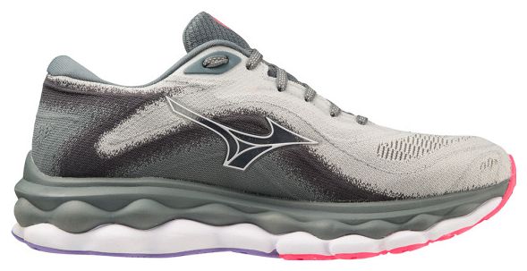 Mizuno Wave Sky 7 Dames Hardloopschoenen Roze Grijs