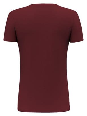Damen Salewa Solidlogo Bordeaux Kurzarm T-Shirt