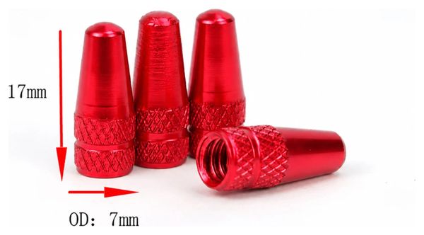 Bouchons Velkyne de Valve Presta Lot de 4 Alliage Aluminium Rouge
