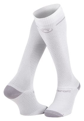 BV SPORT Light Run Compression Running Socks White