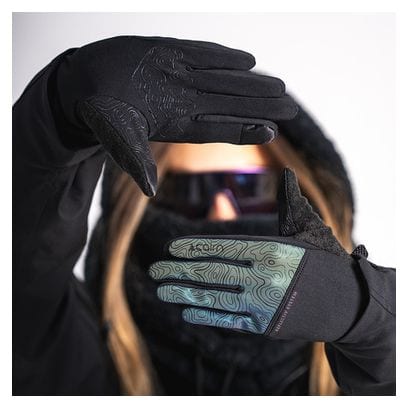 Unisex Long Gloves Cairn Keyrun Touch Black Iridescent