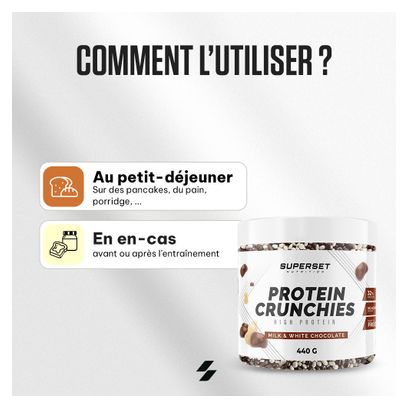 Protein Crunchies (440g) - Superset Nutrition - Chocolat Au Lait Et Chocolat Blanc - Desserts Protéinés