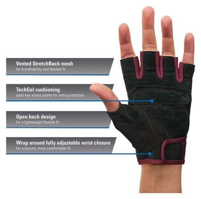 Gants de musculation  fitness  halthérophilie pour femme - FlexiFit