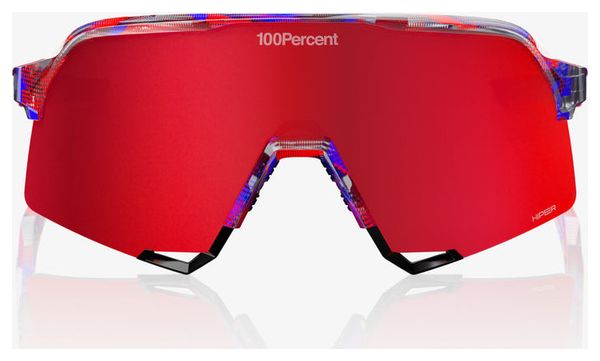 Lunettes 100% S3 FDJ Gloss Translucent Red/Blue Fire Red Miroir