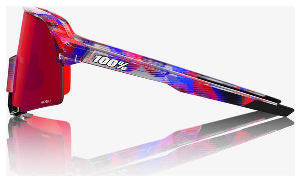 Lunettes 100% S3 FDJ Gloss Translucent Red/Blue Fire Red Miroir