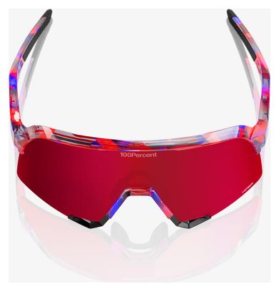 Lunettes 100% S3 FDJ Gloss Translucent Red/Blue Fire Red Miroir