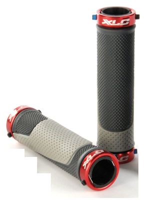 Pairs of XLC GR-S05 130mm Grips Grey/Red