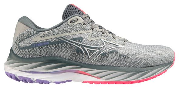 Mizuno Damen Wave Rider 27 Laufschuhe Grau Pink