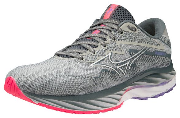 Mizuno Wave Rider 27 Hardloopschoenen Grijs Roze