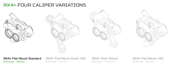 Hope RX4+ Pinza de montaje plano Sram DOT Naranja HBSPC71C