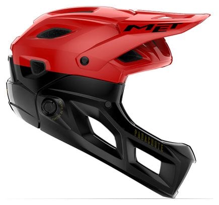 Remove chinguard Helmet Met Parachute MCR Mips Red/Black