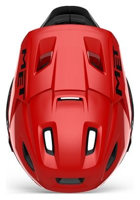 Remove chinguard Helmet Met Parachute MCR Mips Red/Black