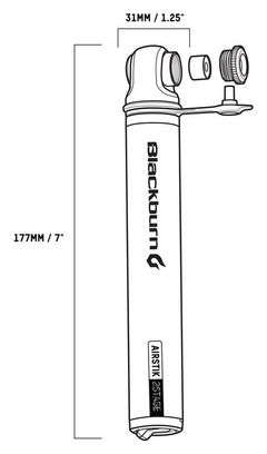 Blackburn Airstik 2-stufige Handpumpe Grau