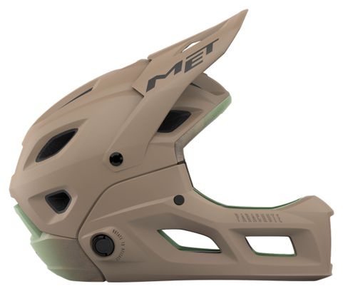 Met Parachute MCR Mips Beige/Groen Afneembare Kinband Helm